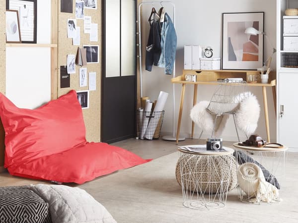 Trekk til sakkosekk Rød Nylon 140 x 180 cm L Glidelås Borrelås Stor sittesekk