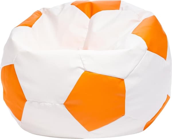 Kompakt Orange Fotbolls Säcksoffa för Fans - Ekoläder, Hållbar & Stilfull