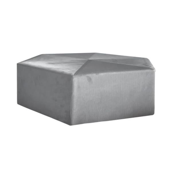 Pouf - PARIS PRIX - Giulia - Möbelvelour - Mörkgrå