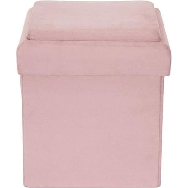 Puff &amp; Förvaringskista "sten" 30cm Rosa - Paris Pris