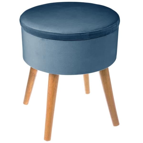Rund förvaringspuff - DEPOTMANIA - Blå - Skandinavisk stil - 36x44cm