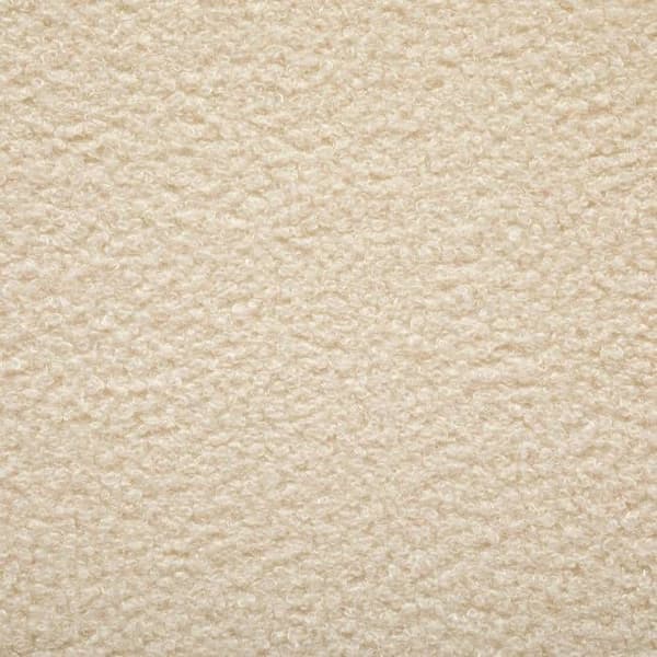 Fällbar pouf "Jaiko" i bouclette 40x38cm vit elfenben - Vit elfenben - Atmosphera inredningsdesigner