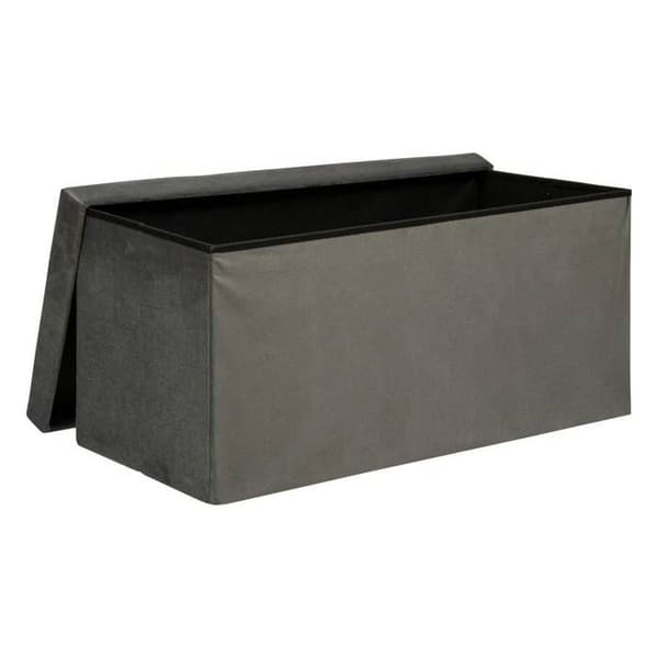Fällbar dubbelpuff "Lilou" i sammet 76x38cm grå - Grå - Atmosphera inredningsdesigner