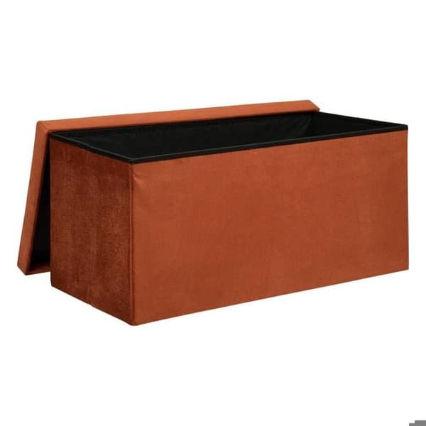 Fällpuff - ATMOSPHERA - Lilou - Sammet amber - 76x38cm - Förvaringsutrymme
