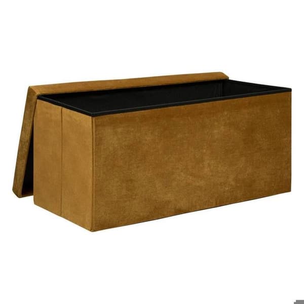 Fällbar dubbelpuff "Lilou" i sammet 76x38cm senapsgul - Senapsgul - Atmosphera inredningsdesigner