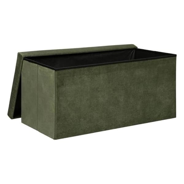 Fällbar dubbelpuff "Lilou" i sammet 76x38cm olivgrön - Olivgrön - Atmosphera inredningsdesigner