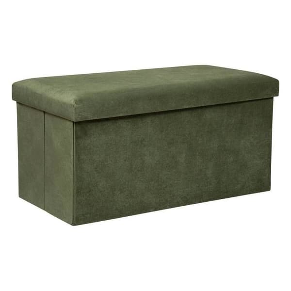 Fällbar dubbelpuff "Lilou" i sammet 76x38cm olivgrön - Olivgrön - Atmosphera inredningsdesigner