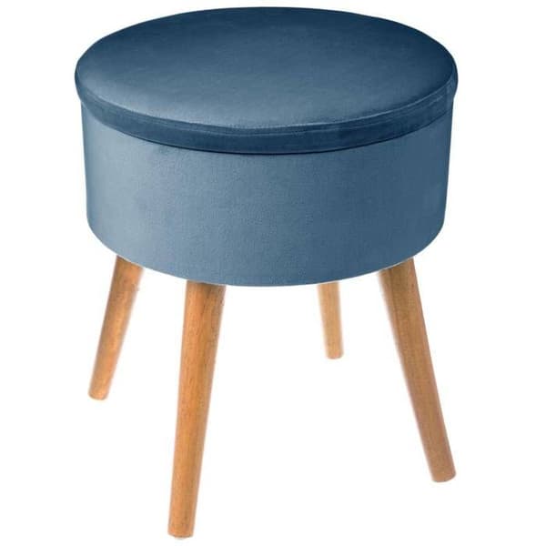 Taburett "Tess" i blått sammet - Blå - Atmosphera inredningsdesigner