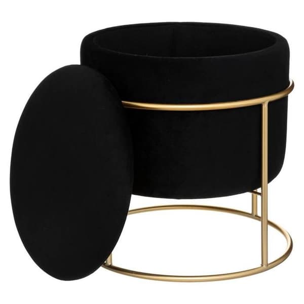 Förvaringspuff - Atmosphera - Svart Sammet - D 42 x H 44 cm - 1 plats - Modern