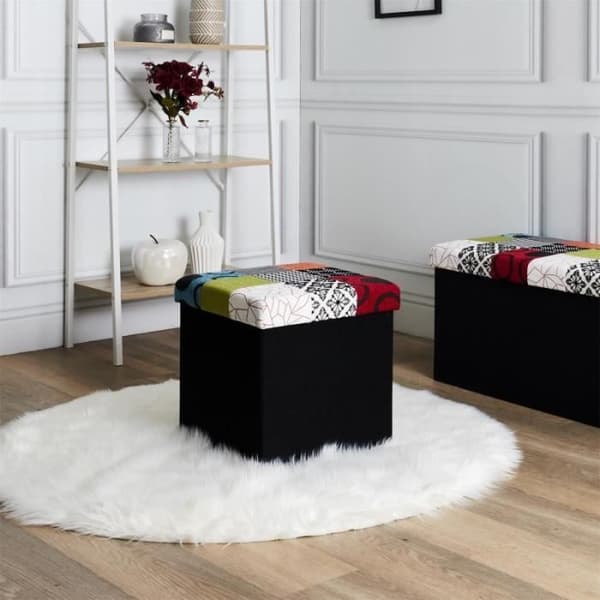 FALLOV POUF MED FOLDAT PATCHWORK