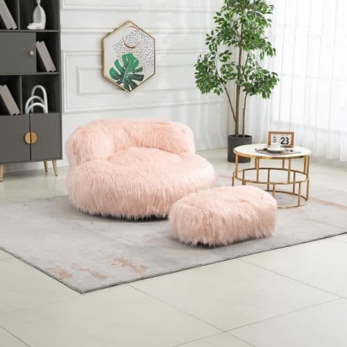 Beanbag-fåtölj - Modern - Rosa - Vadderad - Bekväm - Justerbar design