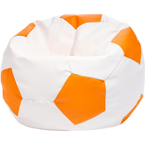 Fotbollssäck - Eko-Läder - Ø 90 Cm - Orange Vit