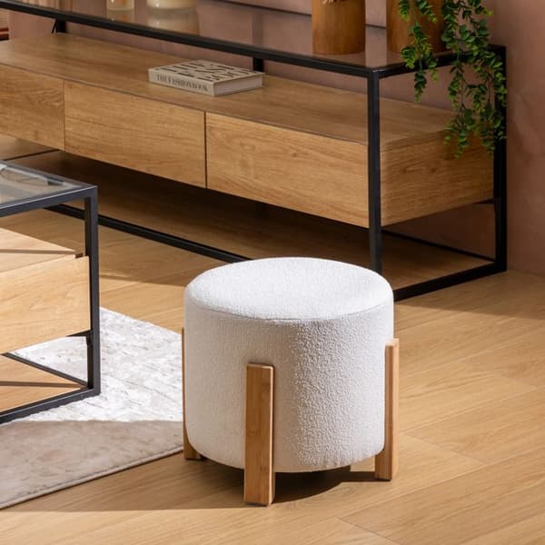 Taburett d'appoint bouclette Bansa vit Atmosphera