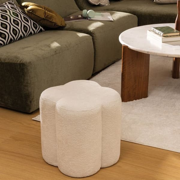 Pouf "Lavon" vit 38x35x35cm - Atmosphera inredningsskapare - Vit
