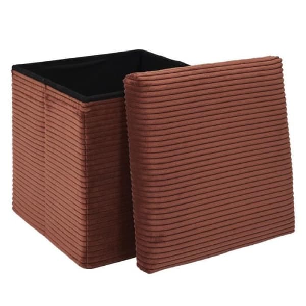 Fällbar förvaringspuff "Scott" 38cm Terracotta