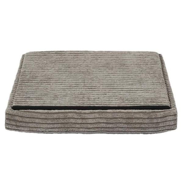 Pouf Förvaringspuff Fällbar Ribbad "Scott" 38cm Taupe