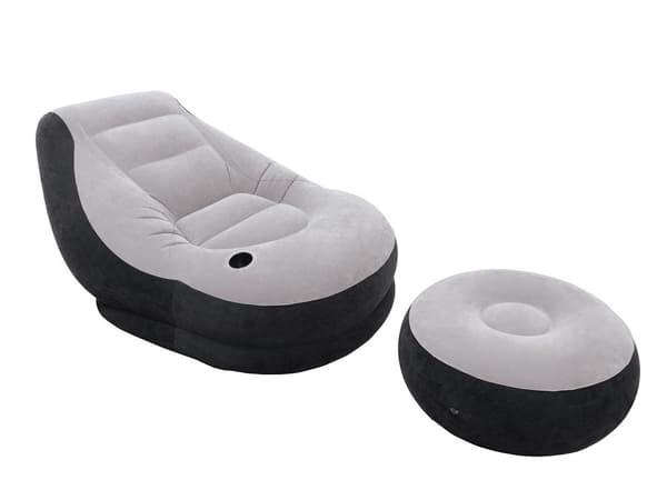 Fløjlslænestol med fodstøtte 130 x 99 x 76 cm INTEX 68564