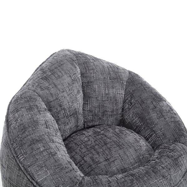 Bean Bag Stolar för Vuxna med Högtrycksskum och Polstrad Skumkudde – Lazy Sofa Stol med Fotpall, Komprimerad och Bekväm i Grå Färg