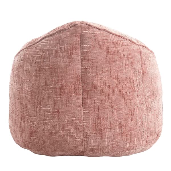 Saccosäck Soffa med Fotpall – Ergonomisk Stol för Vuxna, Komprimerad Memory Foam, Mjuk Chenille, Rosa