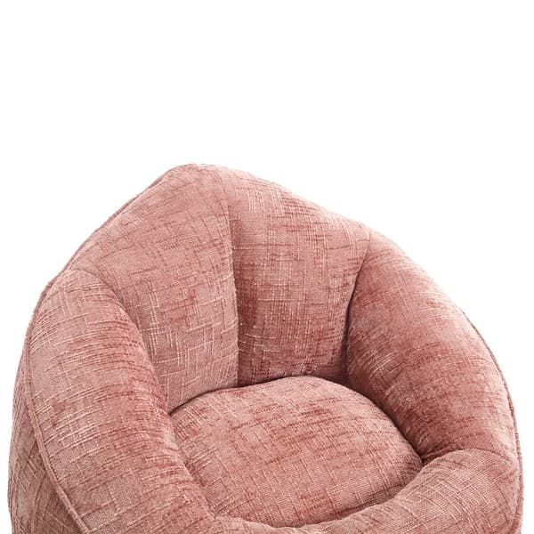 Saccosäck Soffa med Fotpall – Ergonomisk Stol för Vuxna, Komprimerad Memory Foam, Mjuk Chenille, Rosa