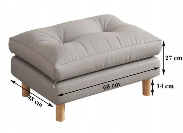 STOR POUFFE REKTANGULÄR ottoman FOTSTÖD FÅTÖLJ PALL SIT