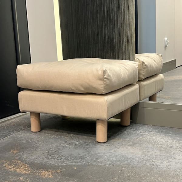 STOR POUFFE REKTANGULÄR ottoman FOTSTÖD FÅTÖLJ PALL SIT
