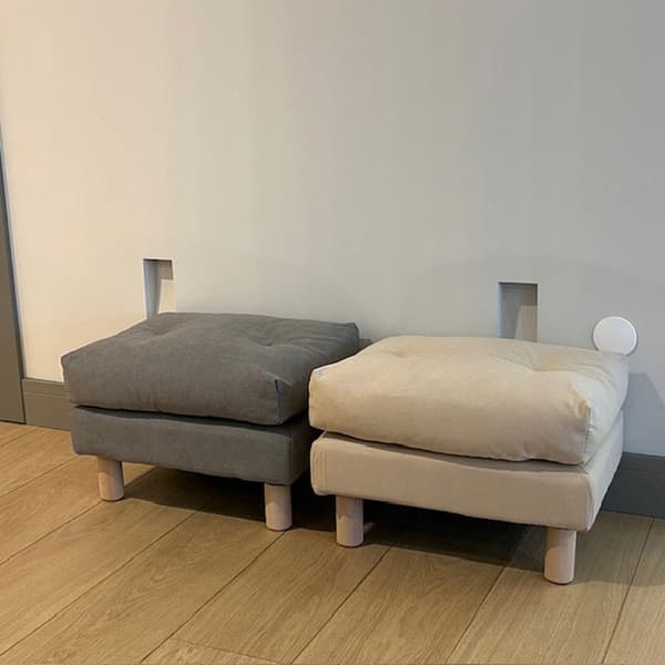 STOR POUFFE REKTANGULÄR ottoman FOTSTÖD FÅTÖLJ PALL SIT