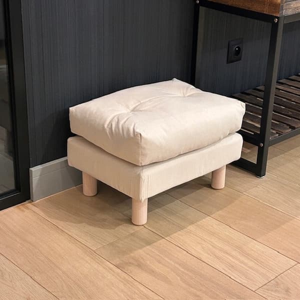 STOR POUFFE REKTANGULÄR ottoman FOTSTÖD FÅTÖLJ PALL SIT
