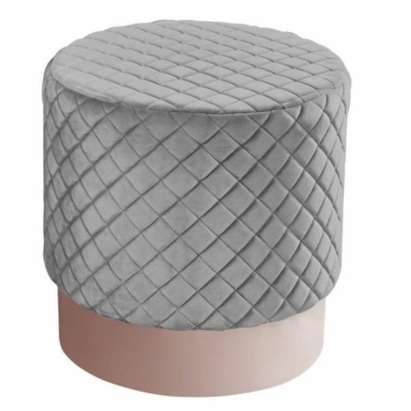 Puff - päron Dkd heminredning - S3023066 - Puff Grå Polyester MDF (41 x 41 x 41 cm)