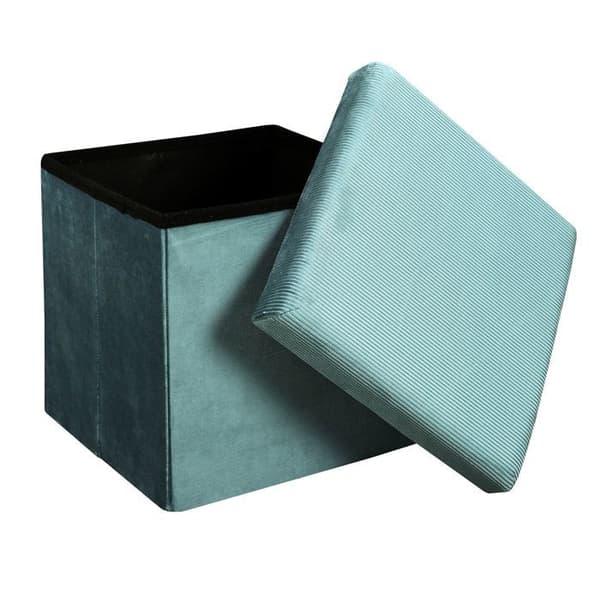 Home Deco Factory HD6811 Osmansk vikbar fyrkantig förvaringslåda Manchester Giulia Blå H38 x 38 x 38 cm
