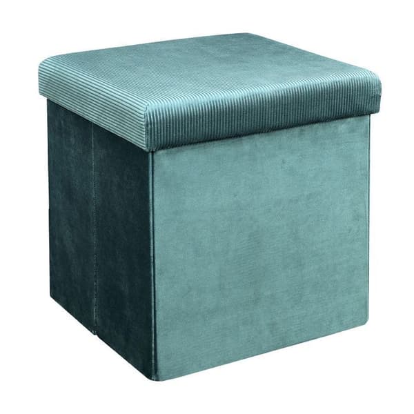 Home Deco Factory HD6811 Osmansk vikbar fyrkantig förvaringslåda Manchester Giulia Blå H38 x 38 x 38 cm