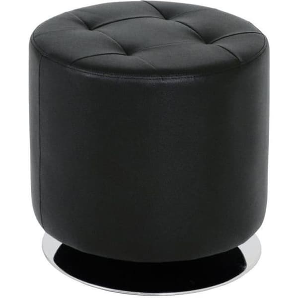 Rund sittpuff 40 cm svart och krom