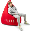 Miniatyrbild 1 av 4: Diablo Pouf Poire Gaming XXL Sittpuff med Fyllning för Vuxna med EPS Polyesterkulor 110 cm x 100 cm (Röd)