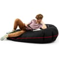 Miniatyrbild 2 av 4: Diablo Pouf Poire Gaming XXL Beanbag Pouf med fyllning för vuxna med EPS-polymerpärlor 110 cm x 100 cm (Svart)