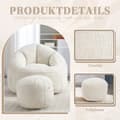 Miniatyrbild 1 av 5: Säcksäcksoffa med högtrycksskum, säcksäck i vuxenmaterial med vadderad skumfyllning, komprimerad säcksäck med fotstöd (beige)
