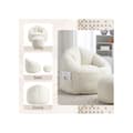 Miniatyrbild 3 av 5: Hocker soffa stol högtrycksskum hocker vuxenmaterial med komprimerad skumkuddar hocker med fotstöd (beige)