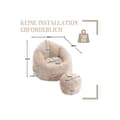 Miniatyrbild 5 av 6: Pouf Soffa Stol Tryckluftspuff Vuxenmaterial med komprimerad skumvaddering Puff med fotstöd (Kaki)