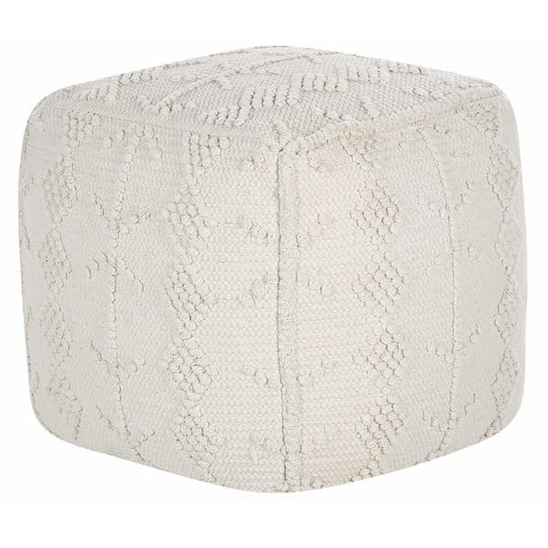 Pouf 40 x 40 cm valkoinen WARANGAL Lumarko!