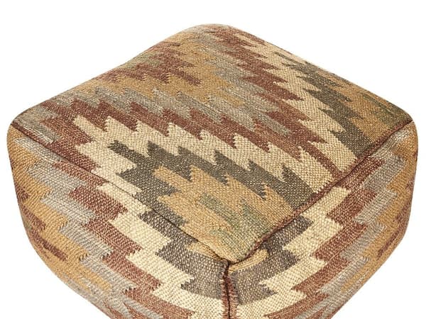 Jutepuff 50 x 50 x 30 cm flerfärgad DEEPOR Lumarko!