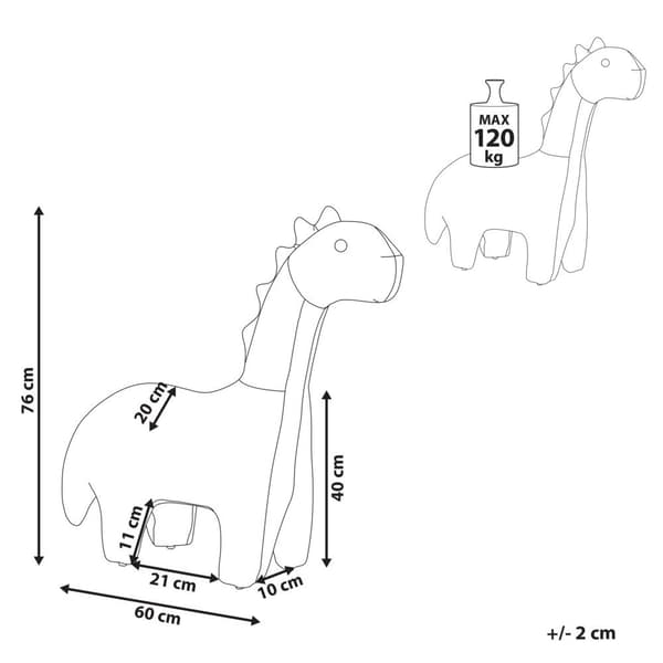 Eläinrahi samettinen vihreä BRONTOSAUR Lumarko!