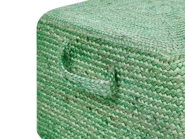Jutepuff 45 x 45 x 30 cm grön DHADAR Lumarko!