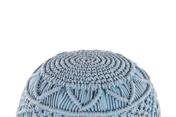 Macrame-pouffe 40 cm sininen KAYSERI Lumarko!