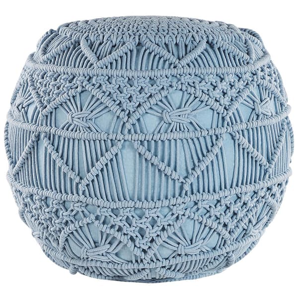 Macrame-pouffe 40 cm sininen KAYSERI Lumarko!