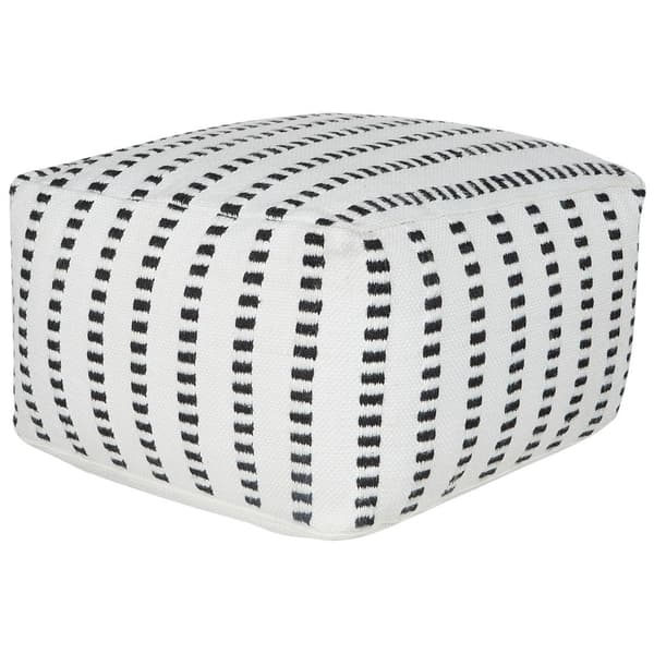 Havepuf 50 x 50 x 30 cm sort og hvid GAJAN Lumarko!