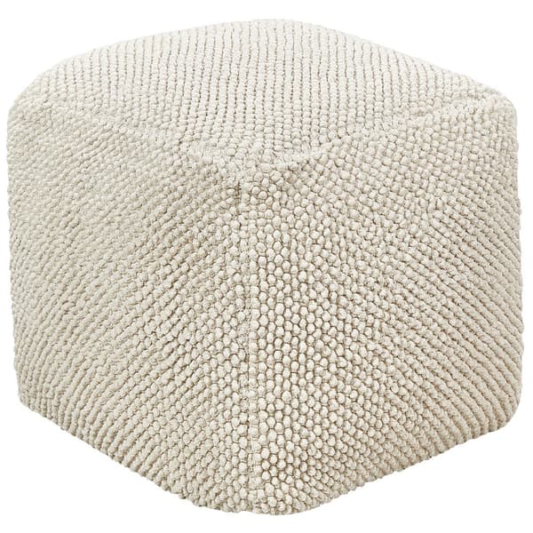 Bomuldspuf 45 x 45 x 45 cm beige JOARA Lumarko!