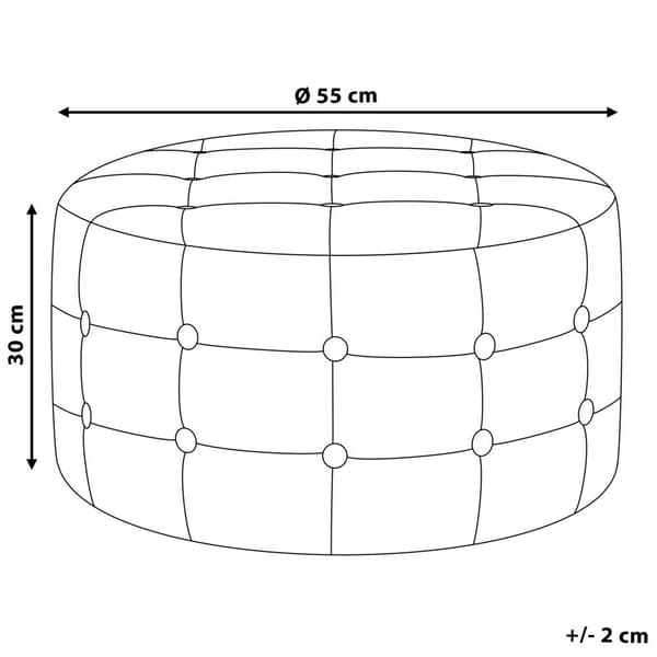 Fløjlspuff 55 cm sort TAMPA Lumarko!