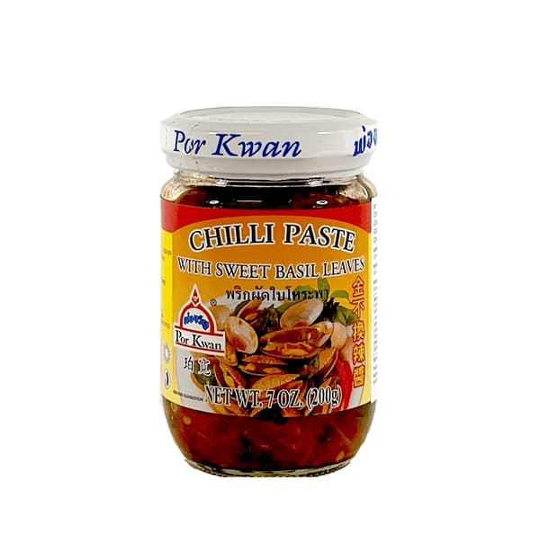 Chili Pasta Med Söt Basilika Smak 200g Por Kwan Thailand