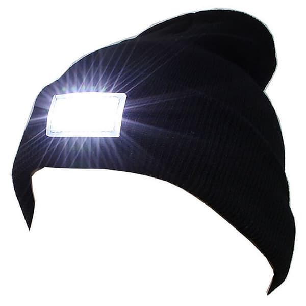 Hue med LED-lys - Sort