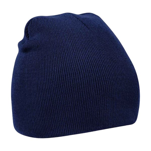 Beechfield Plain Basic Knitted Winter Beanie Hat Oxford Navy One Size