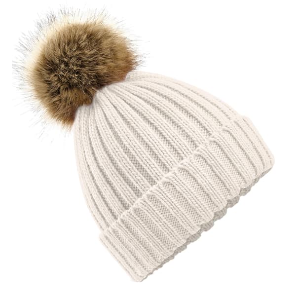 Beechfield Unisex pels Pop Pom Chunky Beanie